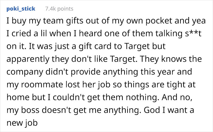 Folks Online Share Similar Stories After Guy Tells How He Understood His ‘Cheap’ $15 Company Christmas Gifts Were Actually Bought By Manager Folks Online Share Similar Stories After Guy Tells How He Understood His ‘Cheap’ $15 Company Christmas Gifts Were Actually Bought By Manager