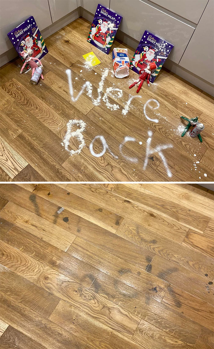 Elf On The Shelf Display Goes Horribly Wrong And Stains The Kitchen Floor