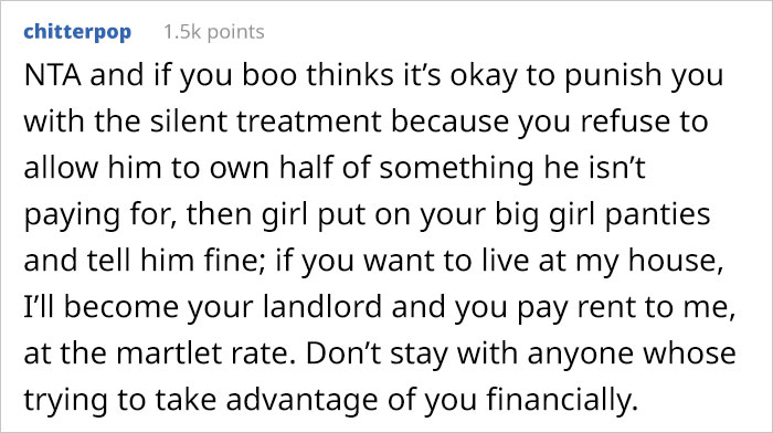 “He Hasn’t Talked To Me For 3 Days Now”: Boyfriend Upset His Name Won’t Be On House His GF Is Buying For Them “He Hasn’t Talked To Me For 3 Days Now”: Boyfriend Upset His Name Won’t Be On House His GF Is Buying For Them