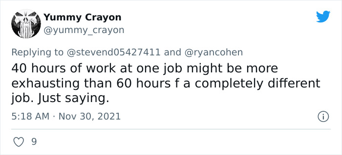 Guy says working 40 hours a week is a 