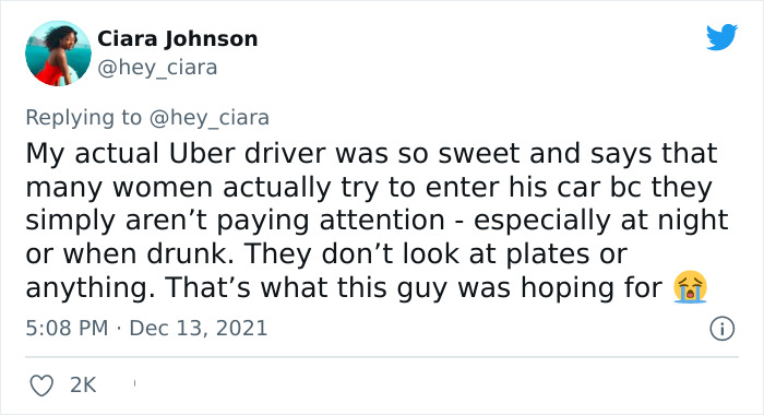 Woman Tweets Story Of How Checking An Uber Driver’s License Plate Saved Her From Possibly Being Trafficked