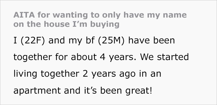 “He Hasn’t Talked To Me For 3 Days Now”: Boyfriend Upset His Name Won’t Be On House His GF Is Buying For Them “He Hasn’t Talked To Me For 3 Days Now”: Boyfriend Upset His Name Won’t Be On House His GF Is Buying For Them