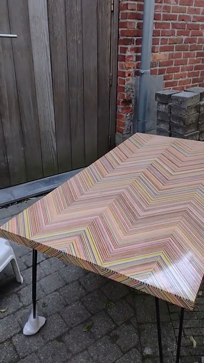 I Made This Table Out Of Old Skateboards, I Started Almost A Year Ago And This Week I Finally Finished It! Wdyt?