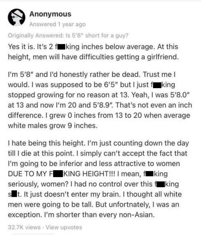 I Wonder If There’s Possibly *any* Other Reason Girls Aren’t Dating This 5’8” Guy