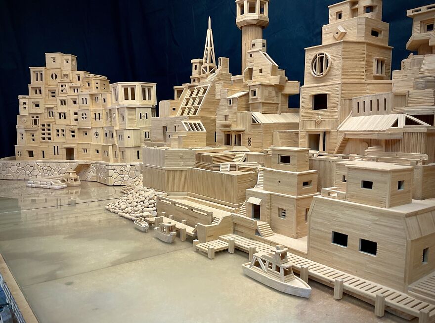 I Glued 425,000 Toothpicks Together To Create A Tiny Metropolis I Glued 425,000 Toothpicks Together To Create A Tiny Metropolis