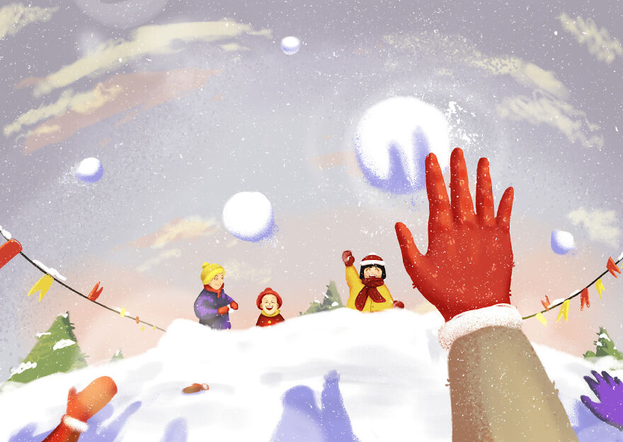 I Created Pov-Style Illustrations That Bring Christmas Experiences To Others During Isolation