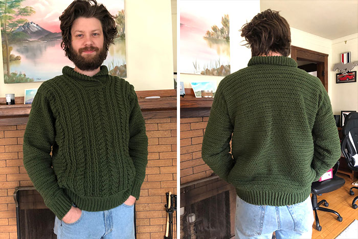 Update: First Sweater Completed! He Loves It