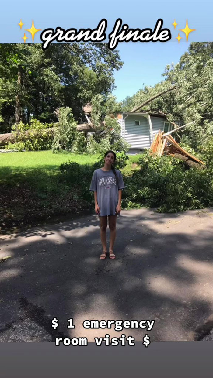 Woman Buys A House From Hell Where Random Disasters Keep Happening Which, In The End, Gets Destroyed By A Huge Tree Falling On It 