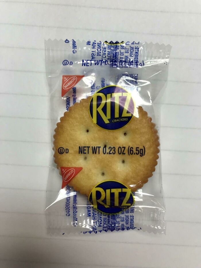 Was Told To Cross Post This Here. Single Serving Ritz Found In One Of My Office’s Kitchen Cabinets