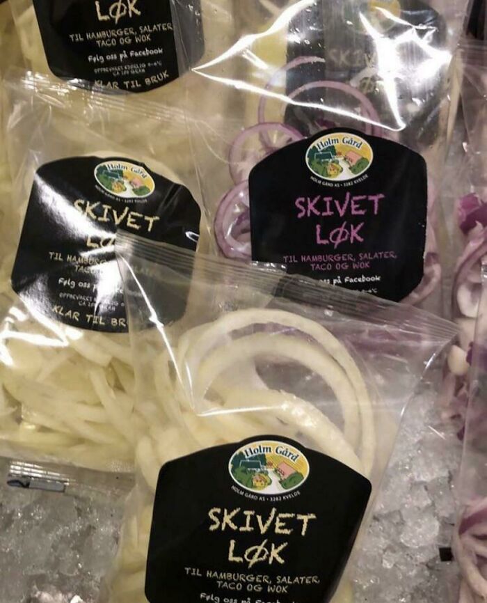 Sliced Onion In Plastic Packaging