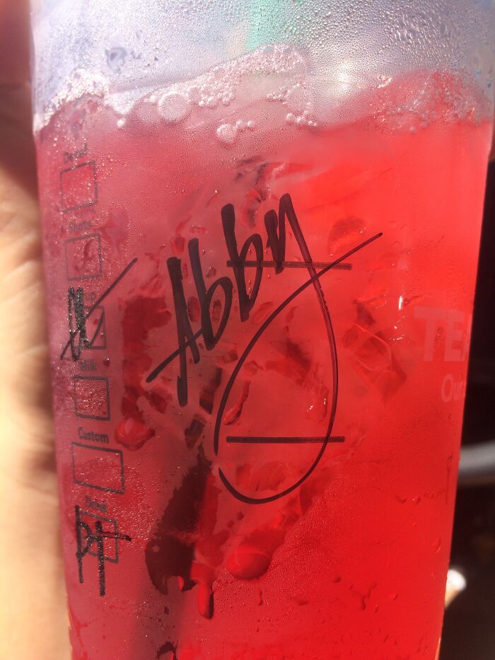 Starbucks Barista's Handwriting