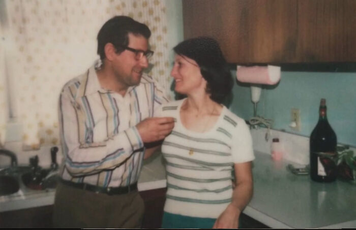 My Dad Died This Week, And I Was Going Through Photos For The Memorial Slideshow. Here Are My Parents In A Very Early 70's Kitchen, But Mostly I Really Like How They Are Looking At Each Other