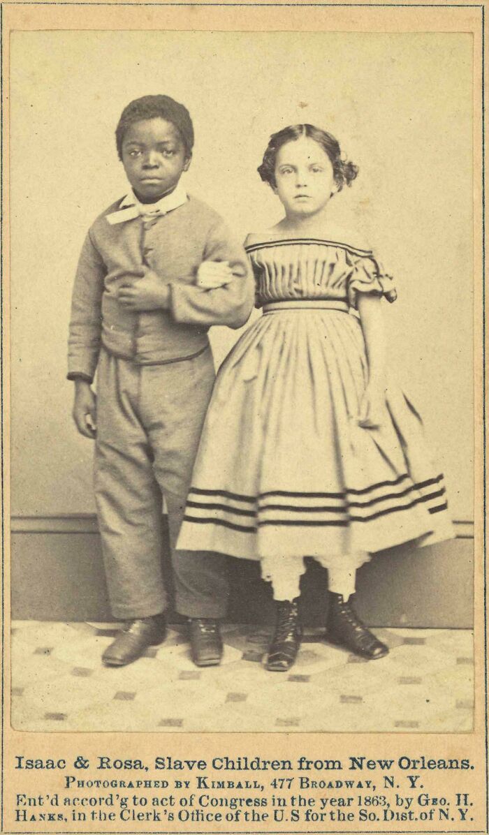 Isaac And Rosa, Emancipated Slave Children From New Orleans, 1863