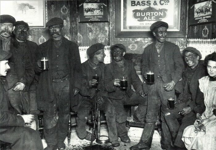 Welsh Coal Miners Having A Round After Their Shift. C.1912