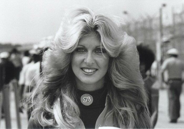 Unknown Hair Goddess At The Daytona Beach Bike Week Gathering. Circa 1977