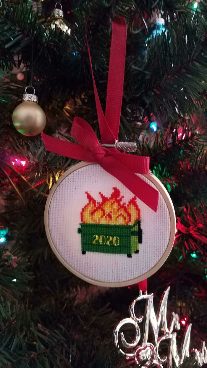 My Sister-In-Law Cross Stitched This Ornament For Us