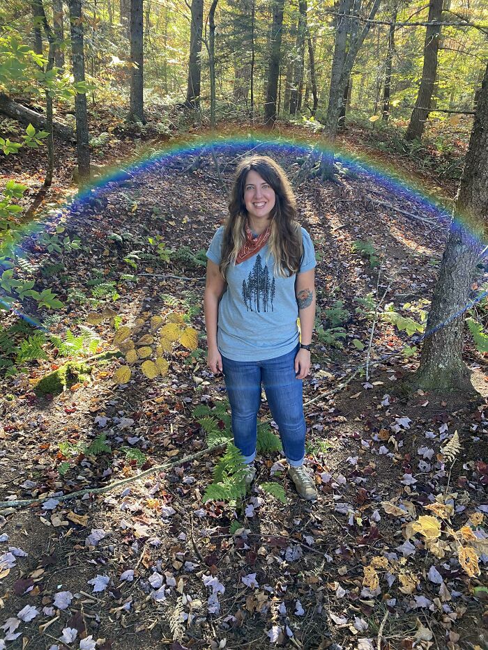 My Husband Took A Picture Of Me As I Said Farewell To 40, And Somehow I Was Gifted My Own Rainbow