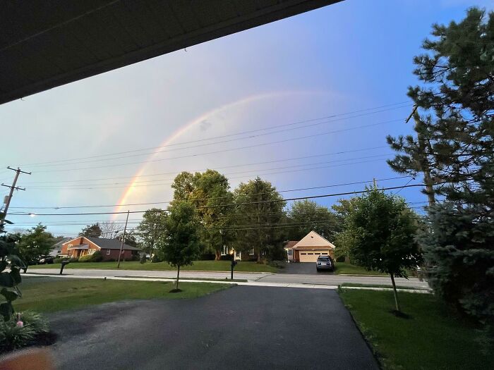 Rainbow In Front Of My House Looks Like Another Planet