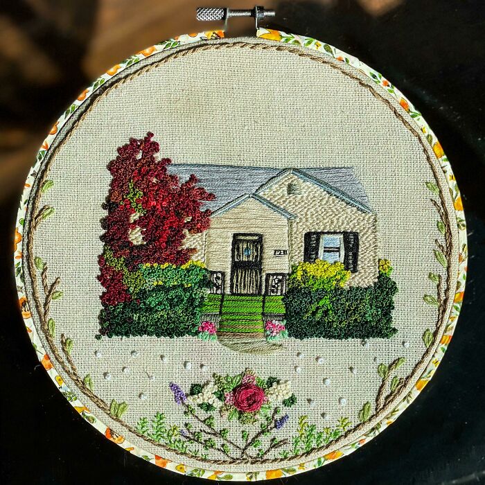 My Grandma Recently Passed Away And My Family Had To Sell Her House, So I Stitched It For My Mom