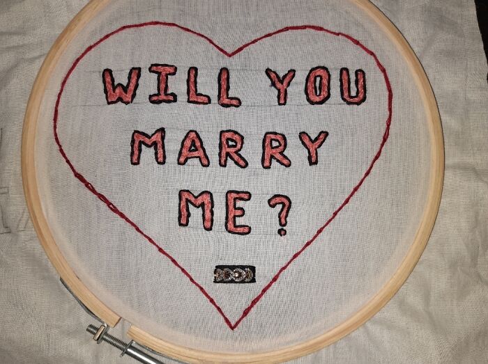 Made This Since My Girl Is Into Embroidery. She Said Yes. Also Please Dont Judge The Craftmanship, Its My First Time