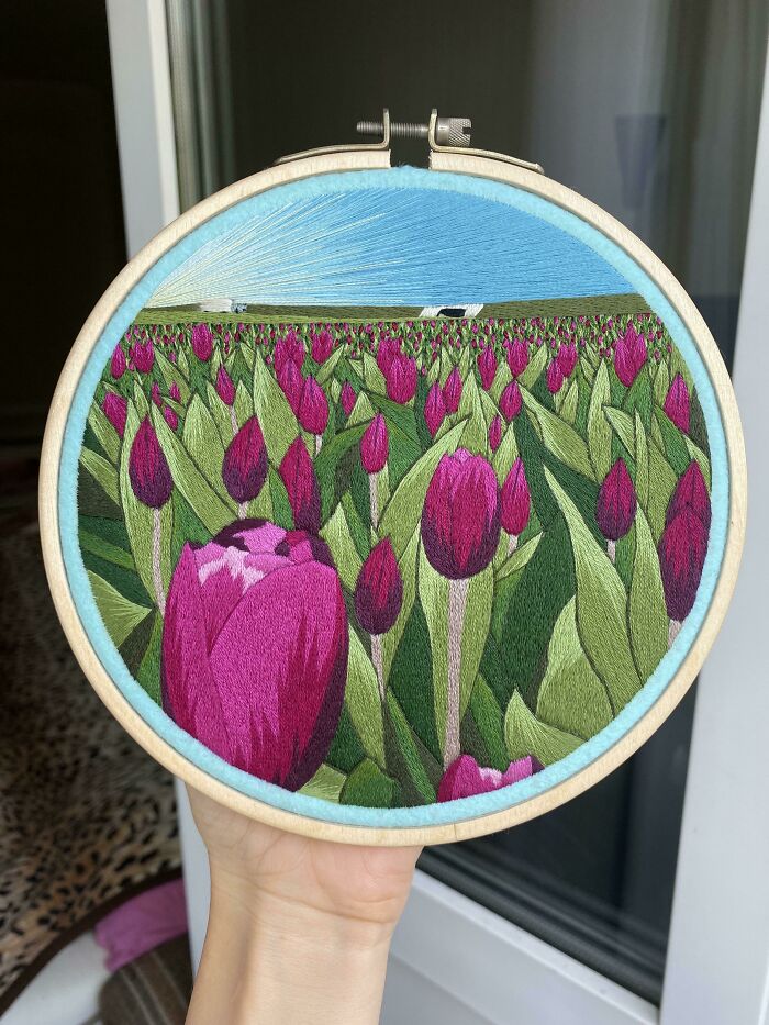 Finished Today An Embroidery With One Of My Favorite Flowers