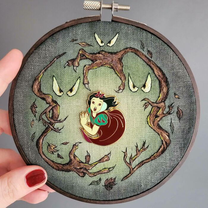 Made My First Design For An Enamel Pin Display! Snow White In The Forest