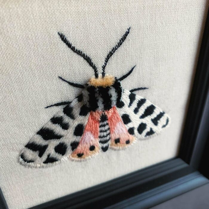My Latest Hand Embroidered Piece: Apantesis Incorrupta/Moth