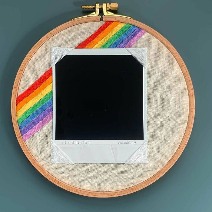 Just Finished My Rainbow Poloroid Display Hoop