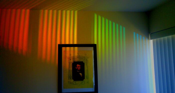 Certain Times Of The Year The Sun Hits A Street Sign Outside My Window And Casts A Rainbow In My Dinning Room