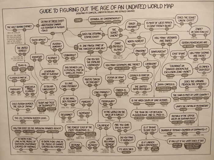 Guide To Dating An Undated World Map - Posted On My Professor's Door