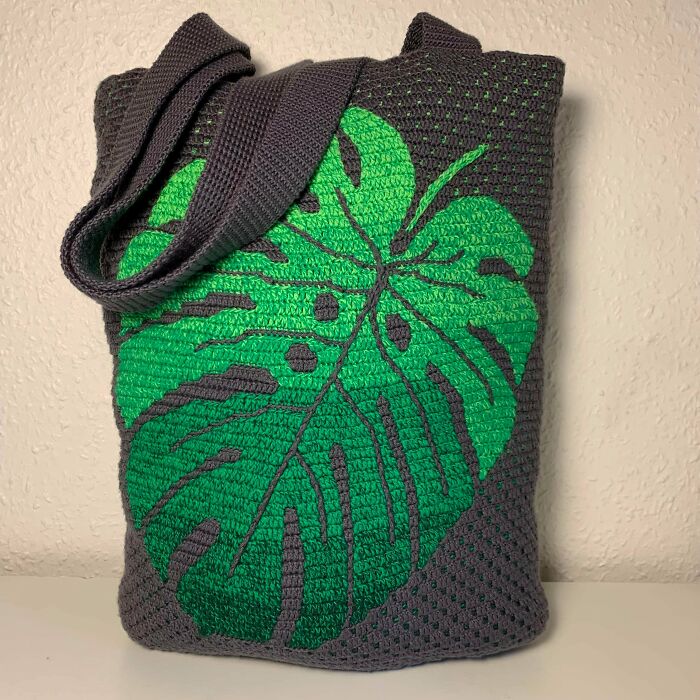 I Finished My New Monstera Leaf Bag Today
