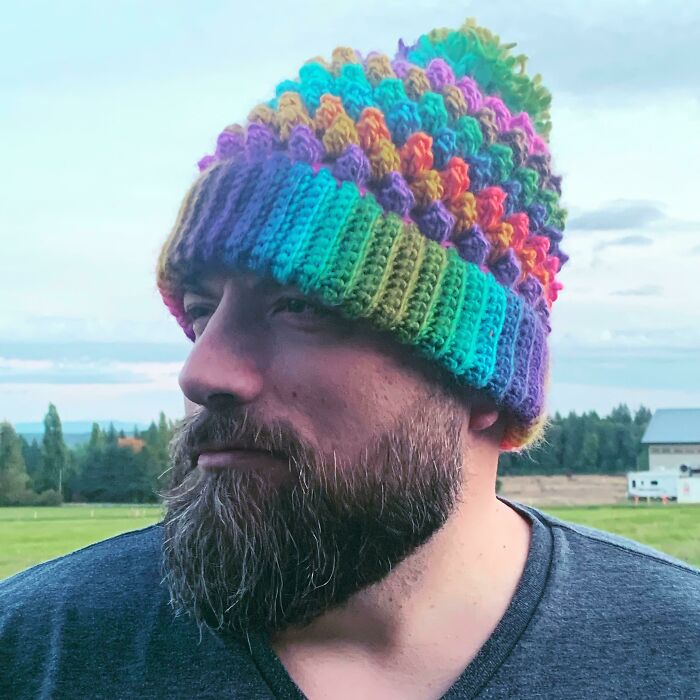 Made Myself A Toque. My Other Half Is Modelling It For Me But It Clearly Looks Amazing On Him