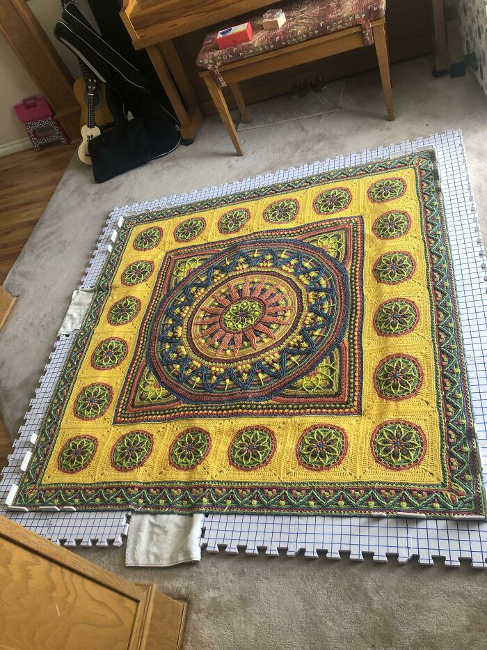 Sunny Mandala Blanket - Finished It For My Local Yarn Shop, But Found Out Last Week That The Store Is Closing