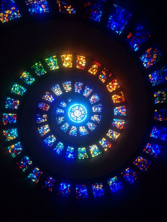 The Stained Glass Sun Roof At A Tiny Church In Texas