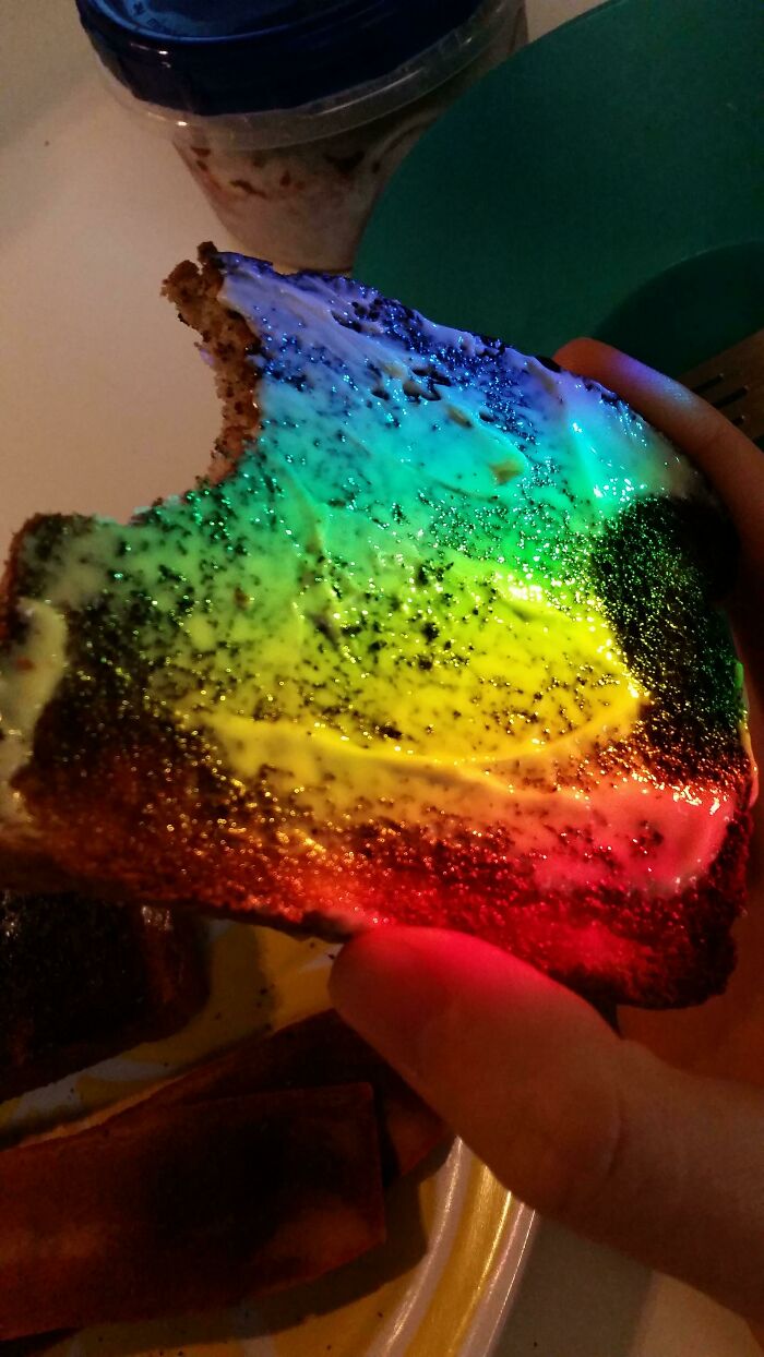 The Morning Sun Made A Prism Through My Fish Tank And Onto My Toast
