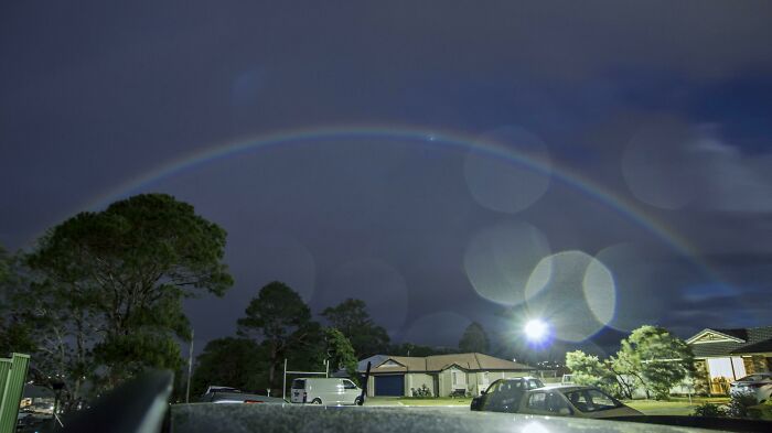 Rainbow At Night Caused By A Full Moon, It’s A Moonbow
