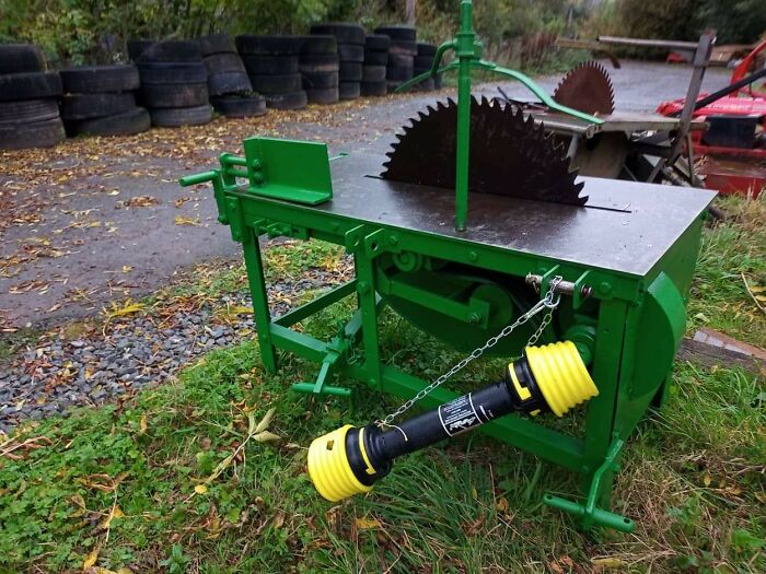 I Was Told You'd Guys Would Appreciate This. A Tractor-Powered Sawbench