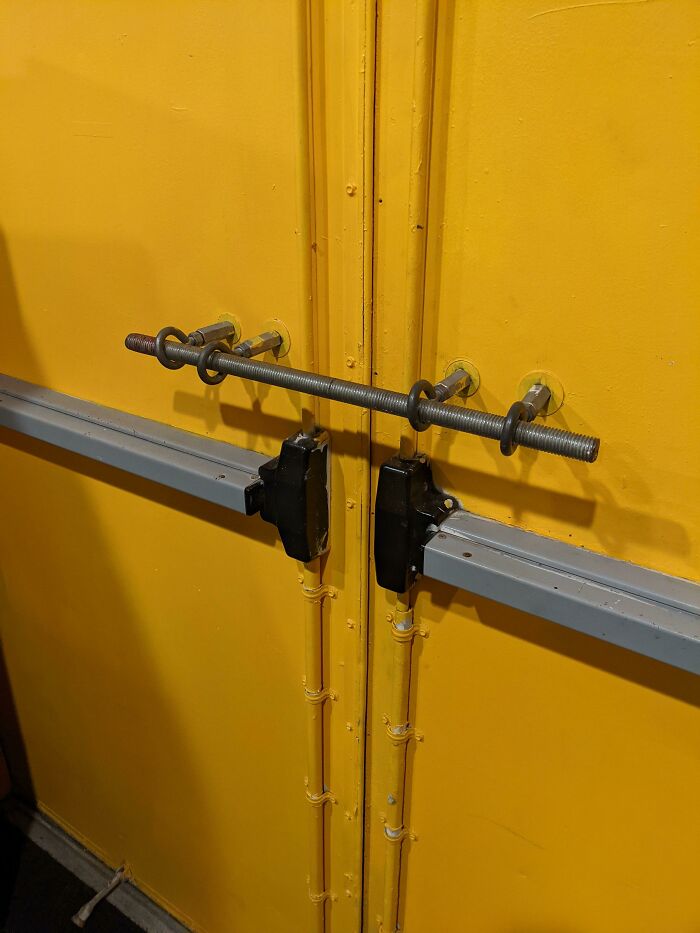 Emergency Exit? Nah, How About 12 Inches Of Threaded Rod And 4 Eyebolts