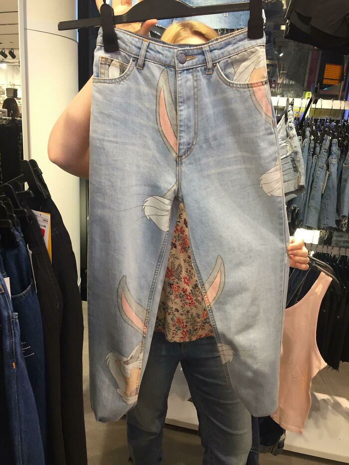 Bugs Bunnies Ears On The Crotch Of These Jeans. That's All Folks