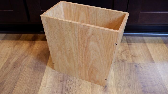I Made A Trash Can For My First Woodworking Project So I Could Have Somewhere To Put All My Future Projects