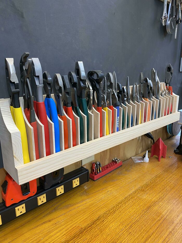 Made A Larger Pliers Wall Rack To Accommodate Newly Acquired Pliers