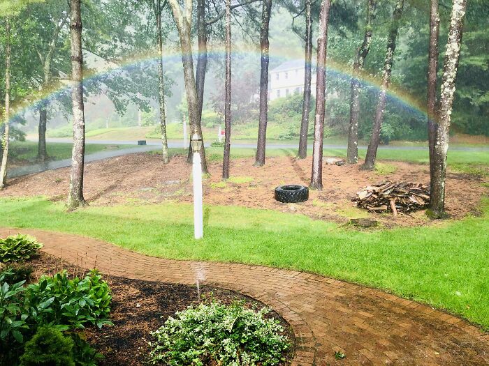 This Tiny Rainbow That Begins And Ends In My Front Yard
