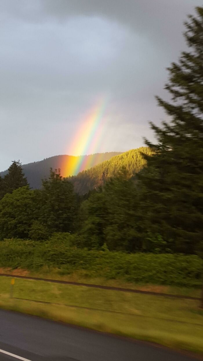 Saw This Quintuple Rainbow While Driving Through Oregon