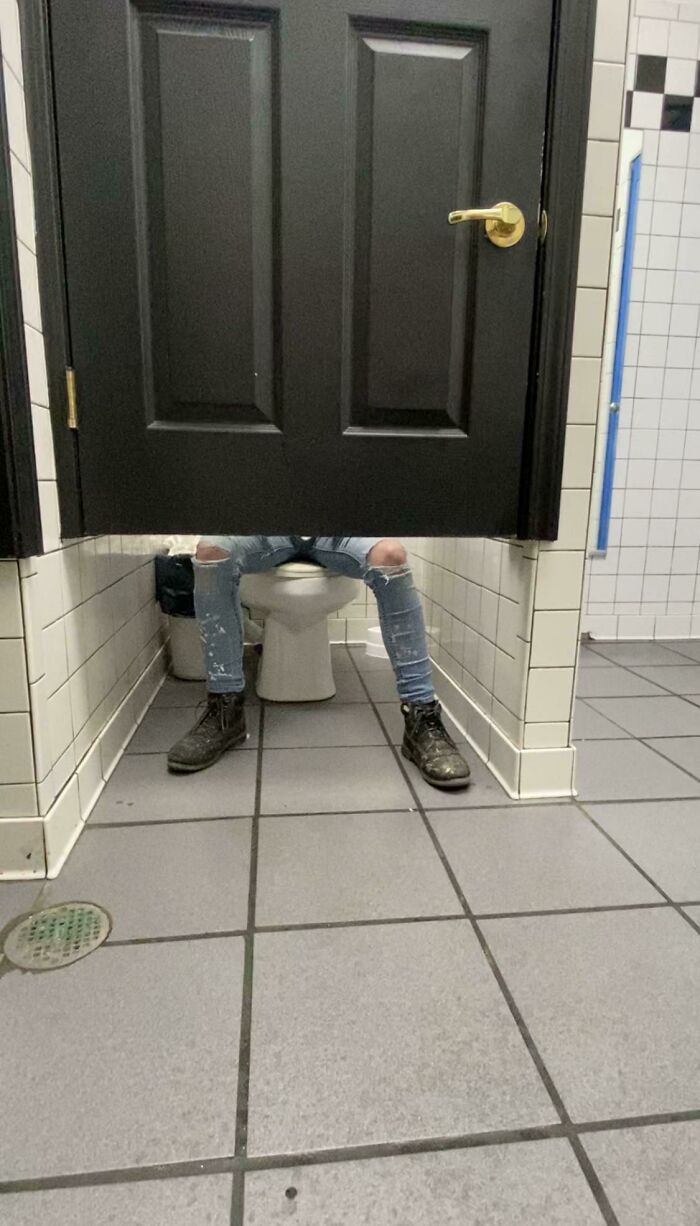 This Stall Door In A Gas Station Bathroom