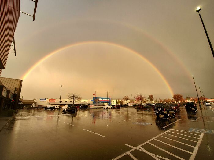 Ran Out Of Work To Snag This Pic Of A Double Rainbow