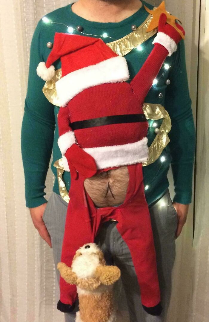 My Ugly Christmas Sweater Work Party Is Today. Think I'll Win?