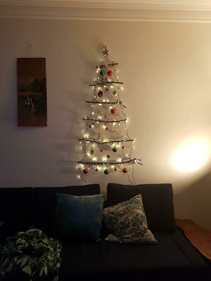 Homemade Xmas Tree From Scavenged Branches