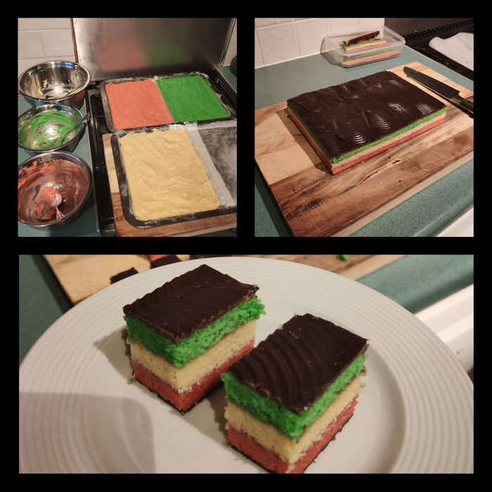 My Wife, An American, Has Been Banging On About Italian Rainbow Cookies Which She Used To Get In New York. We Live In Ireland And No Bakery's Here Make Them. I Surprised Her Today