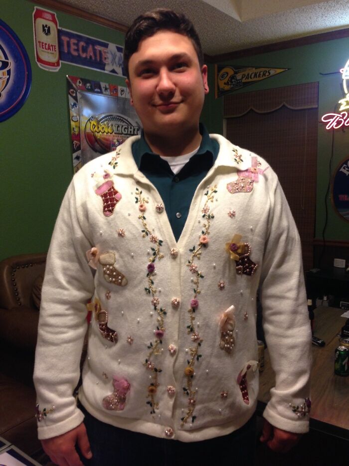 Ugly Christmas Sweater Party Winner. It Was 99¢