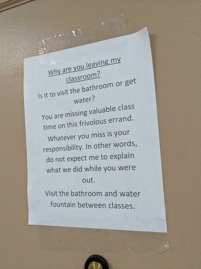 This Sign On A High School Classroom Door